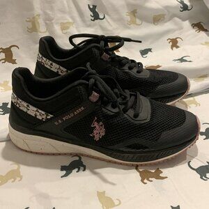 US Polo Assn Black/Pink Athletic Sneakers